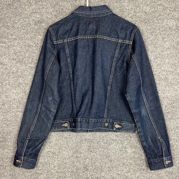 VINTAGE Nautica Dark Denim Jean Trucker Jacket Women's Size Medium Button Front‎ - Picture 3 of 8